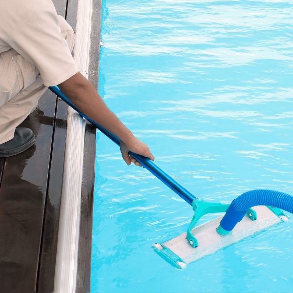 Cleaning pool.